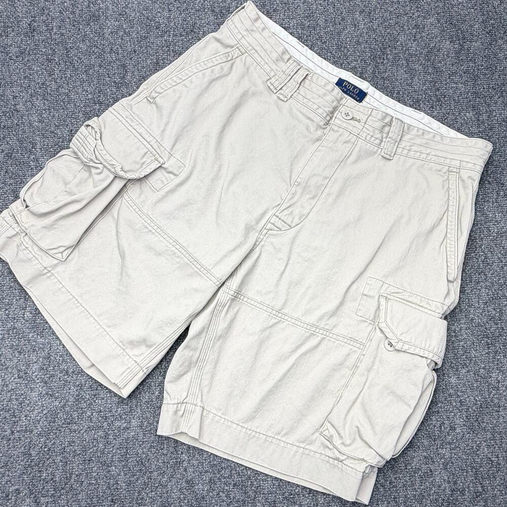 Polo Ralph Lauren Mens 38 Cargo Shorts Beige Classic Polo Chino Utility